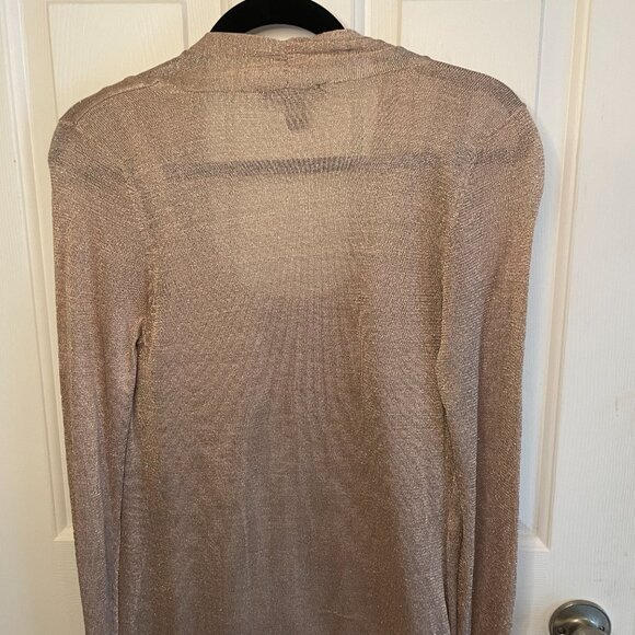 I-N-C (INC) Womens Rose Gold Metallic Cross Knit Sweater Size Medium - Picture 2 of 4